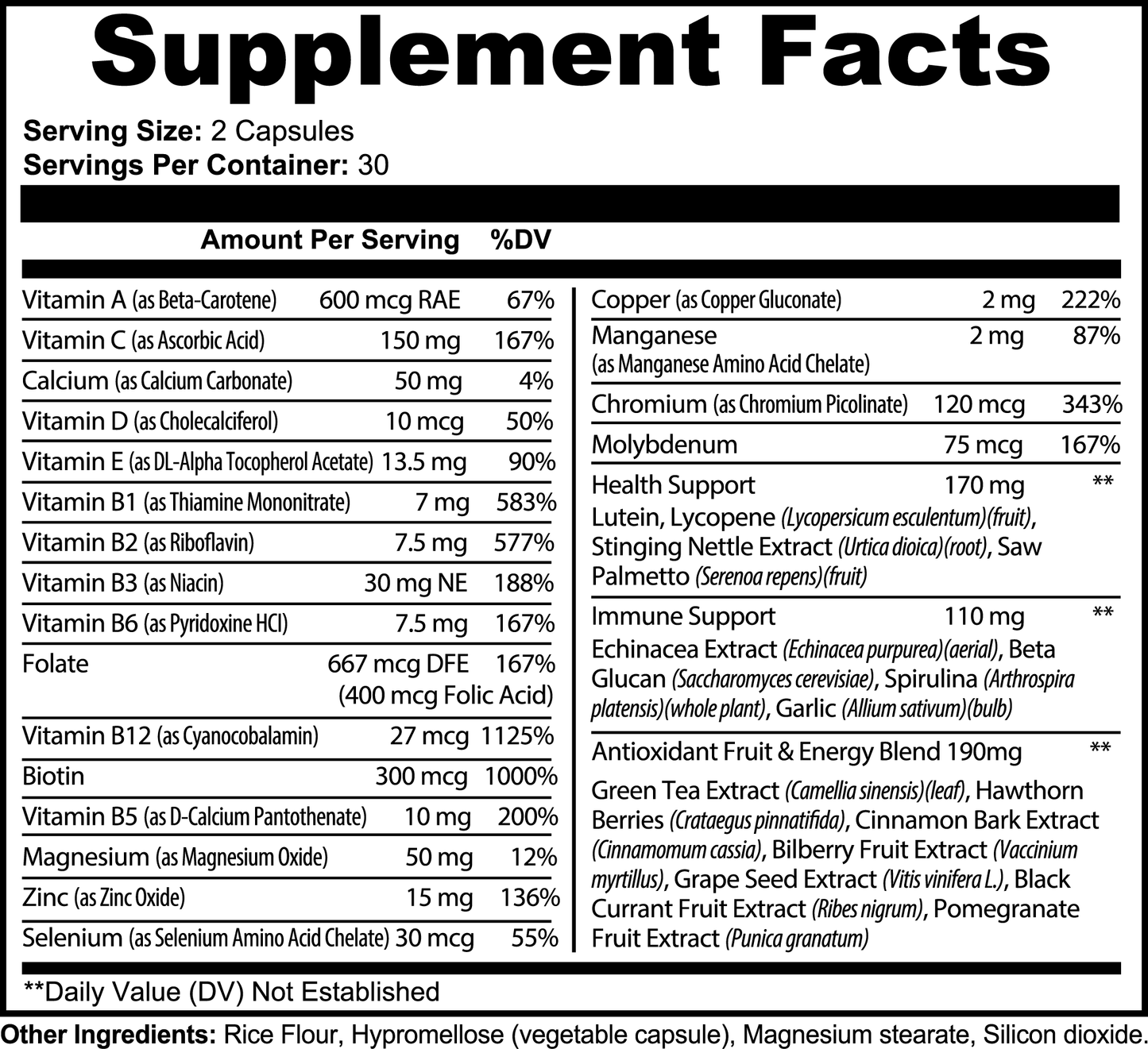 Legacy Burn COMPLETE Multivitamin